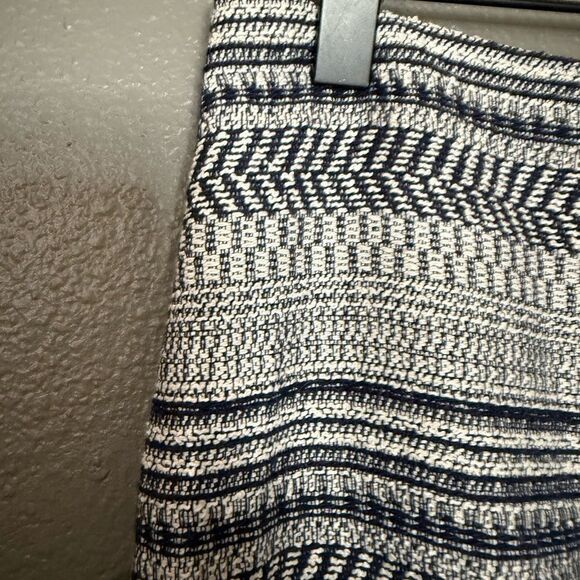Banana Republic Womens Mini Skirt Navy Blue White Striped Side 1/4 Zip NWT - Picture 2 of 11